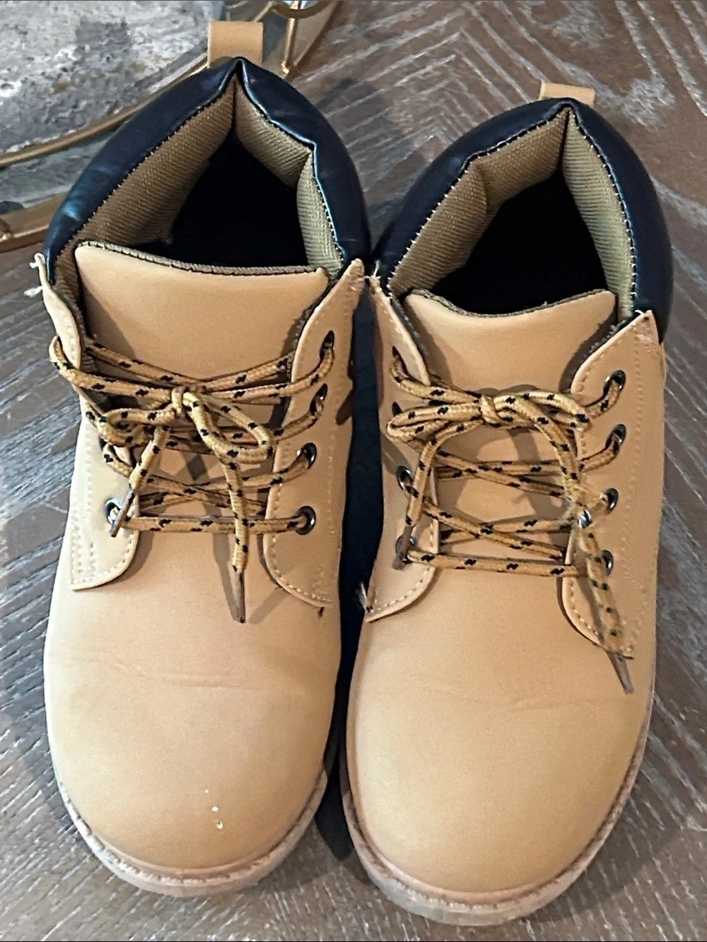 Kids Tan Workmen Work Style Boots Big Boys Size 3